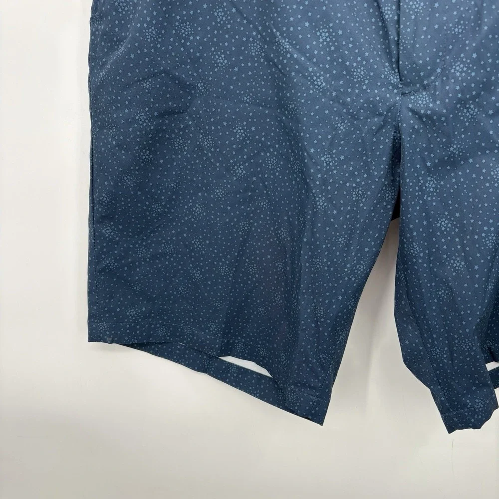 Walter Hagen Mens Performance 11 Flat Front Golf Shorts Navy W/stars Size 40 10